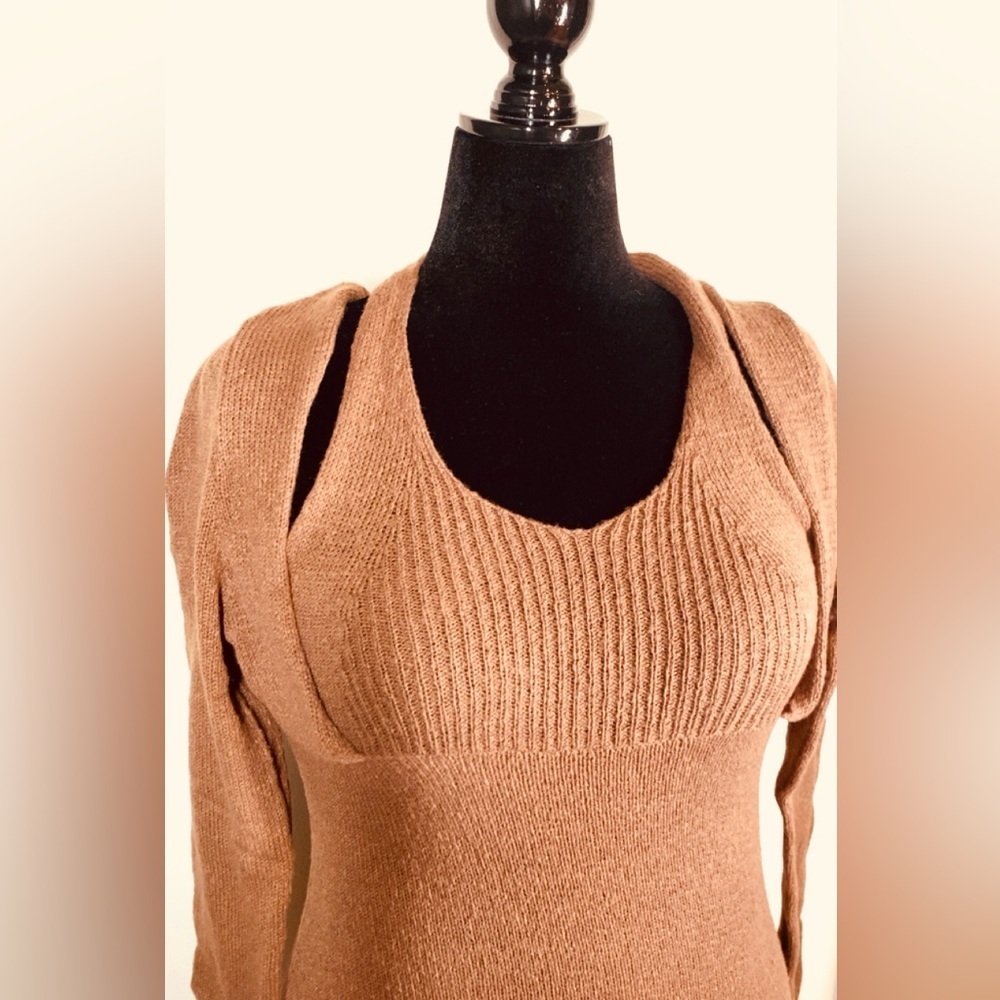 NEW Plus Size XL Chocolate Halter-neck Knitted Midi Dress sweater dress